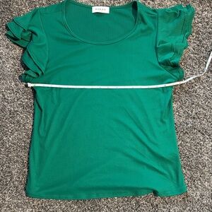 Gilli Emerald Ruffle Sleeve Tee